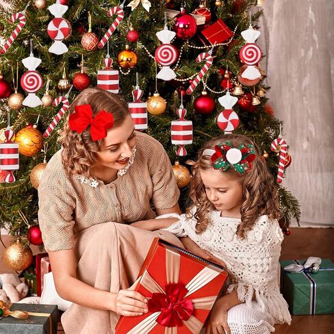 54 Pcs Wine Red Plastic Christmas Tree Ball Ornaments Set, Hanging Decorations with Artificial Christmas Flowers in Kuwait