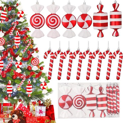 54 Pcs Wine Red Plastic Christmas Tree Ball Ornaments Set, Hanging Decorations with Artificial Christmas Flowers in Kuwait