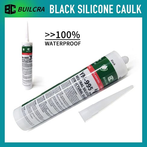 Silicone Sealant,Waterproof sealant,Black Caulking Sealant for Brick, Wall, Concrete, PVC, Wood, Glass (8 Pack (10.1oz/Canister)) in Saudi Arabia