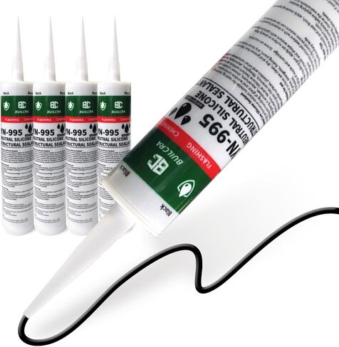 Silicone Sealant,Waterproof sealant,Black Caulking Sealant for Brick, Wall, Concrete, PVC, Wood, Glass (8 Pack (10.1oz/Canister)) in Saudi Arabia