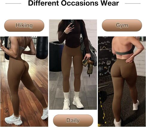 Impact Hidden Scrunch Butt Leggings for Women Mid Low Waist Gym Workout Legging Tummy Control Booty Lifting Yoga Pants in Saudi Arabia