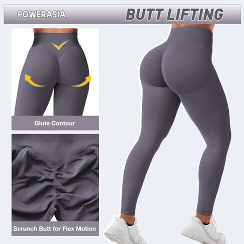 Impact Hidden Scrunch Butt Leggings for Women Mid Low Waist Gym Workout Legging Tummy Control Booty Lifting Yoga Pants in Saudi Arabia