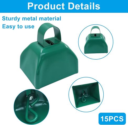15 Pack 3 Inch Black Metal Cowbells -Cowbells Noise Makers Hand Percussion Cow Bells Loud Cowbells with Handle for Sports Games,Weddings and Parties in Saudi Arabia