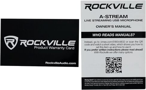 مكثف ميكروفون Rockville A-Stream USB، التحكم في الكسب، زر كتم الصوت، للبث والبث الصوتي in Saudi Arabia