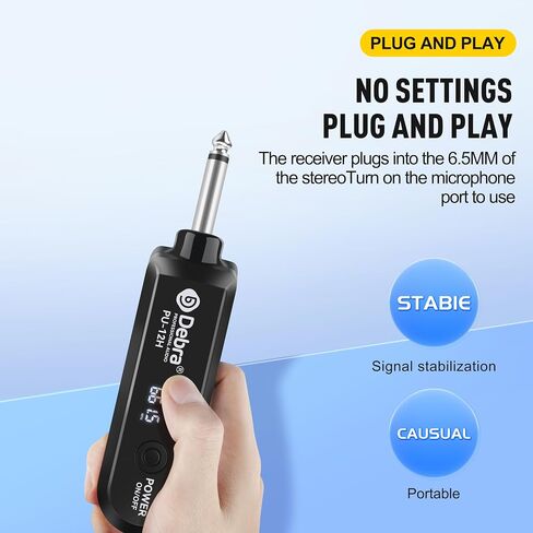 D Debra Wireless Microphone UHF Cordless Handheld Dynamic with Rechargeable Receiver and 30 Adjustable Frequency for Karaoke Singing, Wedding, DJ, Party, Speech, Church, Class Use, 200ft (PU-12H-01) in Saudi Arabia
