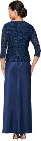 Alex Evenings Women's Two Piece Mother of The Bride Dress with Lace Jacket (Petite and Regular Sizes), Ice Sage, 12 in Saudi Arabia