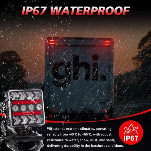 مجموعة مصابيح Trailer Wireless USB-C مع عكس ، IP67 مقاومة للماء LED LID LIGH in Saudi Arabia