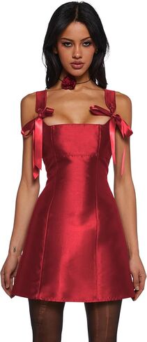 Dolls Kill Pixie Stardust Mini Dress by Mood Mood - Taffeta Dress with Fit and Flare Silhouette ، مثالي للمناسبات الخاصة - الأسود ، xx -large in Kuwait