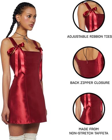 Dolls Kill Pixie Stardust Mini Dress by Mood Mood - Taffeta Dress with Fit and Flare Silhouette ، مثالي للمناسبات الخاصة - الأسود ، xx -large in Kuwait