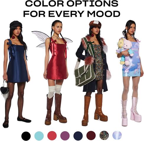 Dolls Kill Pixie Stardust Mini Dress by Mood Mood - Taffeta Dress with Fit and Flare Silhouette ، مثالي للمناسبات الخاصة - الأسود ، xx -large in Kuwait