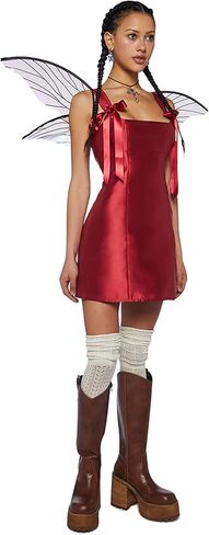 Dolls Kill Pixie Stardust Mini Dress by Mood Mood - Taffeta Dress with Fit and Flare Silhouette ، مثالي للمناسبات الخاصة - الأسود ، xx -large in Kuwait