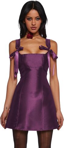Dolls Kill Pixie Stardust Mini Dress by Mood Mood - Taffeta Dress with Fit and Flare Silhouette ، مثالي للمناسبات الخاصة - الأسود ، xx -large in Kuwait