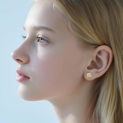 Setrling الفضة لطيف الحيوان أقراط النحل/القط/يونيكورن/الضفدع/الخفافيش وأقراط مجوهرات هدايا للنساء in Kuwait