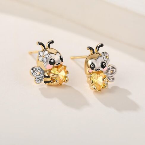 Setrling الفضة لطيف الحيوان أقراط النحل/القط/يونيكورن/الضفدع/الخفافيش وأقراط مجوهرات هدايا للنساء in Kuwait