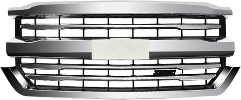 PENSUN Front Grille Compatible with 2016-2019 Chevy Chevrolet Silverado 1500 Chrome Bumper Upper Grill Assembly Replacement for 84134045 84602489 in Kuwait