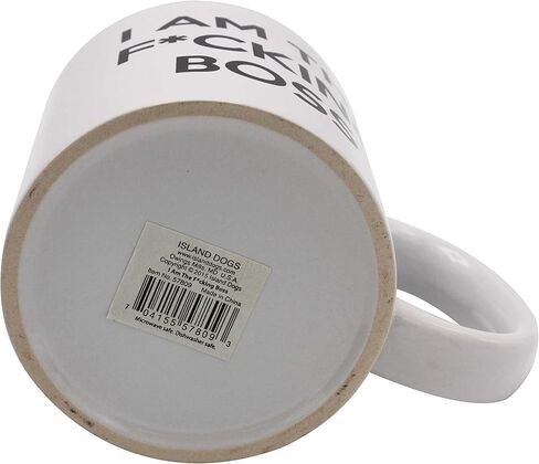 كوب Island Dogs Giant "I'm the F*cking Boss" المبتكر - كوب قهوة سيراميك كبير الحجم بوزن 22 أونصة، هدية مكتبية مضحكة للرؤساء وزملاء العمل، آمن للاستخدام في غسالة الأطباق والميكروويف، كوب قهوة فريد للرجال والنساء in Kuwait