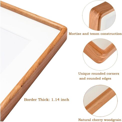 Natural Walnut Wood 10x10 Picture Frame - Includes 2mm Beveled Mat Opening 5.5x5.5/7.5x7.5 for 6x6/8x8 Photo - Wall Gallery Tabletop Photo Poster Frame in Saudi Arabia