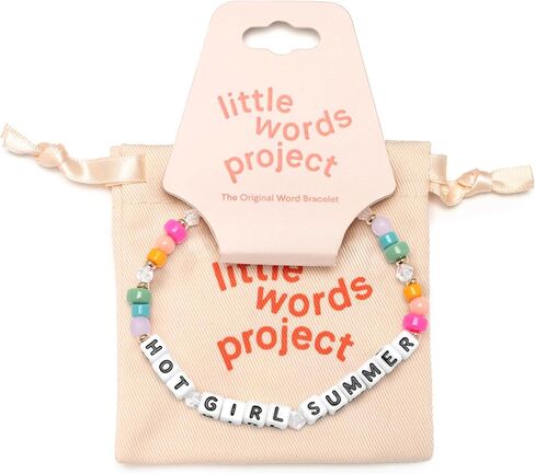 سوار Little Words Project Wifey، سوار الكلمات الأصلي، مصنوع من الخرز الملون وأجزاء صلبة من النحاس المطلي، تصميم مصنوع يدويًا ورسالة إيجابية، مقاس L/XL in Kuwait