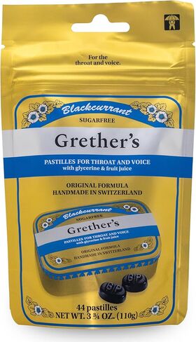 Grether's Sugarfree Pastilles Lemon Ginger Lemon ، Blackcrant ، Blueberry & Elderflower - علاج طبيعي لتجفيف الفم - في الحلق ونكهة صوتية صحية ، تحديث التنفس - 4 حزمة - 3.75 in Saudi Arabia