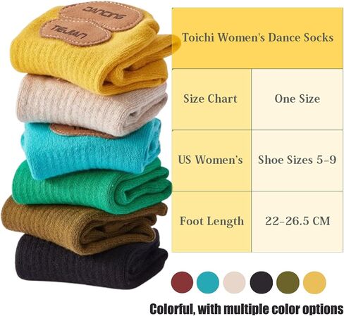 Toichi Women's Dance Socks – Non-Slip Grip Socks for Ballet, Modern & Classical Dance, Yoga & Indoor Training in Saudi Arabia