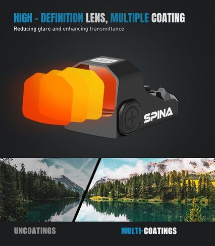 SPINA OPTICS LH-30 RMSC Red Dot Sight متوافق مع بصمة RMSc، مشاهد انعكاسية للمسدس مع اهتز، 10 إعدادات سطوع، 3 شبكاني نقطي MOA مع حامل 20 مم in Kuwait