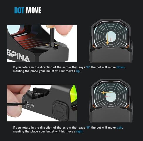 SPINA OPTICS LH-30 RMSC Red Dot Sight متوافق مع بصمة RMSc، مشاهد انعكاسية للمسدس مع اهتز، 10 إعدادات سطوع، 3 شبكاني نقطي MOA مع حامل 20 مم in Kuwait