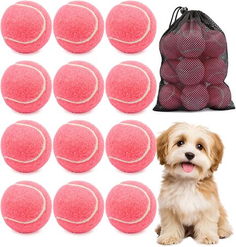 Tennis Balls for Training and Dogs,12/20 Pack Practice Tennis Ball with Mesh Bag for Transport and Beginner Exercise High Elasticity Durable Pet Playing Tennis Ball Set in Saudi Arabia
