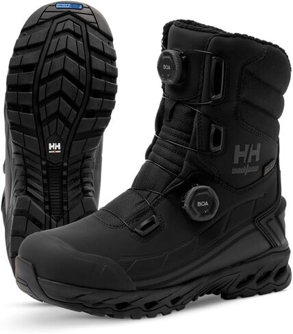 Helly-Hansen Bifrost BOA Waterproof Winter Work Boots for Men - Leather with Solarcore, 400g Primaloft Insulation, Slip-Resistant Outsoles, EH Rated in Saudi Arabia
