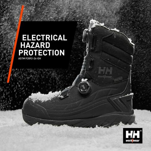 Helly-Hansen Bifrost BOA Waterproof Winter Work Boots for Men - Leather with Solarcore, 400g Primaloft Insulation, Slip-Resistant Outsoles, EH Rated in Saudi Arabia