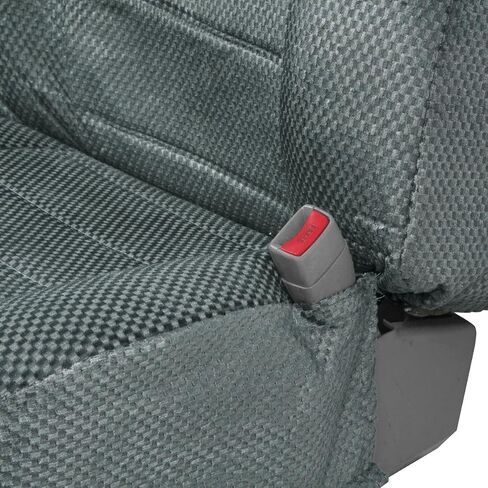BDK Scottsdale Cloth 2-Pack Front Seat Covers for Pick-Up Trucks, Trucks, Vans with Integrated Seat Belt, Detachable Headrest Without Integrated Arm Rest- Black in Saudi Arabia