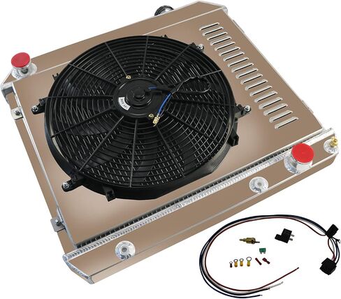 مشعاع ألومنيوم أساسي 3 صفوف لـ 1963-1966 تشيفي C10 C20 C30 K10 K20 بيك اب/ضواحي جي إم سي بونتياك كاتالينا + كفن + مرحل + مروحة (16 بوصة) 1964 1965 in Kuwait