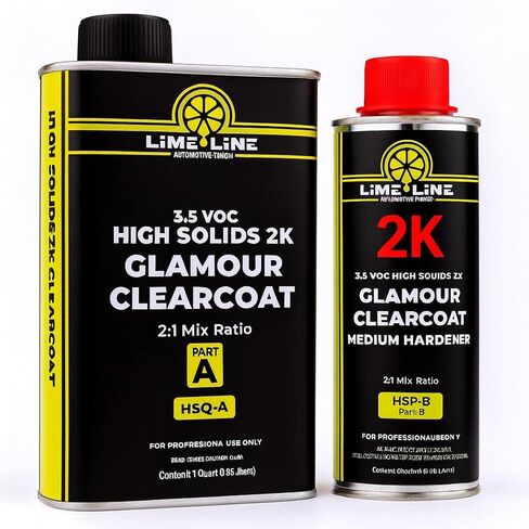 LIME LINE MEGA 2 GALLON AUTOMOTIVE URETHANE CLEARCOAT KIT 2: 1 MIX: High Gloss Glors Clear in Kuwait