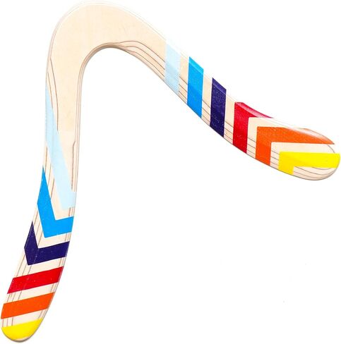 Skybreaker Wood Boomerang - 12 بوصة Boomerang للبالغين والشباب، مستوى المهارة المتوسط، نطاق 100 قدم، تم اختباره على الطيران، صنع في أوروبا، الموديل: N5-v2 in Saudi Arabia