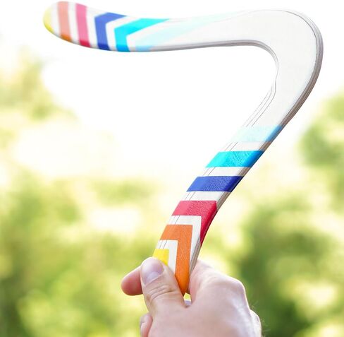 Skybreaker Wood Boomerang - 12 بوصة Boomerang للبالغين والشباب، مستوى المهارة المتوسط، نطاق 100 قدم، تم اختباره على الطيران، صنع في أوروبا، الموديل: N5-v2 in Saudi Arabia