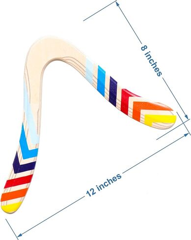 Skybreaker Wood Boomerang - 12 بوصة Boomerang للبالغين والشباب، مستوى المهارة المتوسط، نطاق 100 قدم، تم اختباره على الطيران، صنع في أوروبا، الموديل: N5-v2 in Saudi Arabia