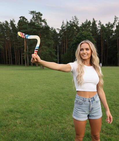 Skybreaker Wood Boomerang - 12 بوصة Boomerang للبالغين والشباب، مستوى المهارة المتوسط، نطاق 100 قدم، تم اختباره على الطيران، صنع في أوروبا، الموديل: N5-v2 in Saudi Arabia