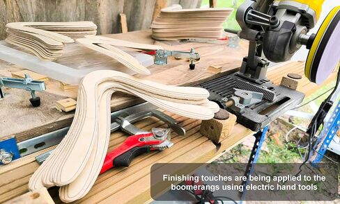 Skybreaker Wood Boomerang - 12 بوصة Boomerang للبالغين والشباب، مستوى المهارة المتوسط، نطاق 100 قدم، تم اختباره على الطيران، صنع في أوروبا، الموديل: N5-v2 in Saudi Arabia