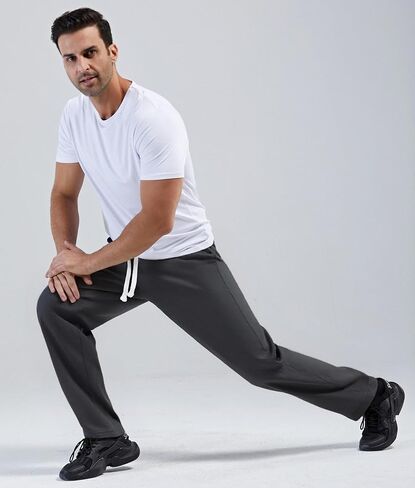 Mens Cotton Athletic Pants Open Bottom Running Sweatpants in Saudi Arabia