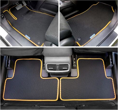 Goodyear All-Weather Car Floor Mats-Custom تناسب Hyundai Santa Fe 19-20 ، 5 PC. مجموعة ، بطانات أرضية الماس الشاقة للسيارات ، سيارات الدفع الرباعي ، الشاحنات - إكسسوارات السيارات الداخلية للتقييم للرجال والنساء - GY007051 in Saudi Arabia