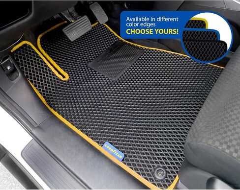Goodyear All-Weather Car Floor Mats-Custom تناسب Hyundai Santa Fe 19-20 ، 5 PC. مجموعة ، بطانات أرضية الماس الشاقة للسيارات ، سيارات الدفع الرباعي ، الشاحنات - إكسسوارات السيارات الداخلية للتقييم للرجال والنساء - GY007051 in Saudi Arabia