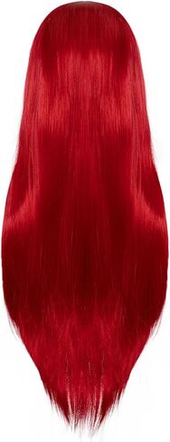 ANOGOL Hair Cap+Sally Wig Sally Cosplay Costume Wigs Long Straight Dark Red Yarn Wig Red Cosplay Wigs Nightmare Cartoon Anime Outfit for Halloween Party Birthday Party Costume for Women in Kuwait