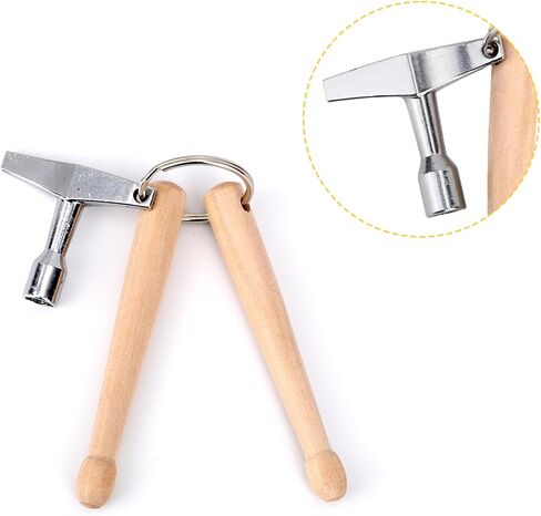 2pcs Mini Drumsticks Drum Key Keychain, Drum Tuning Key and Mini Drumsticks Keyring Set Portable Percussion Tuner Tool for Drummers Musicians Music Enthusiast Gifts in Saudi Arabia