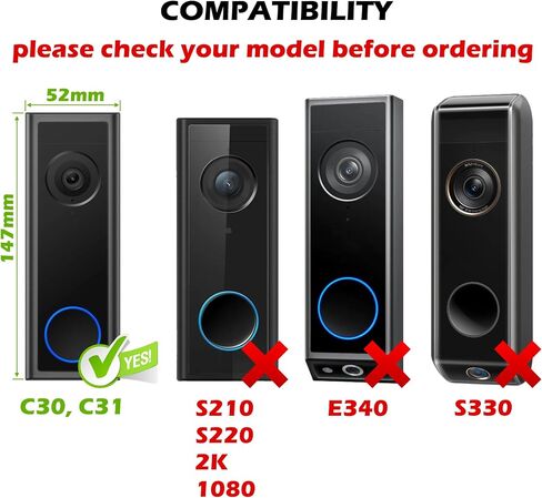 لا يوجد حفر 45 درجة ويدج متوافق مع Eufy C30 C31 Doorbell No Drilling Corner Wedge Mount ، لاصق أو تركيب المسمار المصنوع في المملكة المتحدة in Saudi Arabia