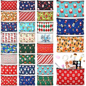 Meanplan 24 PCS Cosmetic Cosmetic Facs Makeup Makeup Bags Pouch مع منظم مستحضرات التجميل للسحاب للنساء والبنات 24 أنماط in Saudi Arabia