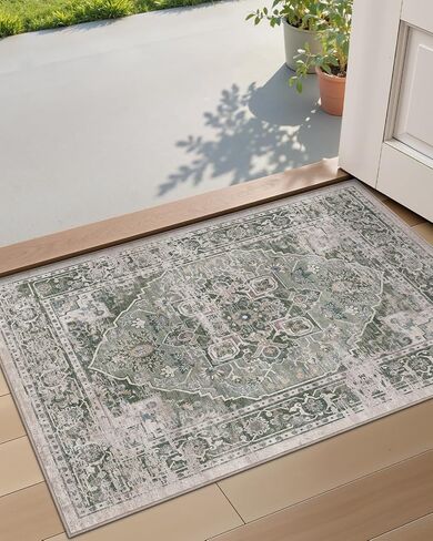 Lumi قابلة للغسل 8 × 12 سجادة لغرفة المعيشة ، سجادة خمر فائقة مع دعم TPE غير الانزلاق ، مقاومة للبقع ، ارتفاع السجاد المنخفض في غرفة النوم وغرفة الطعام in Kuwait