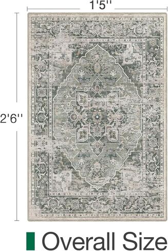 Lumi قابلة للغسل 8 × 12 سجادة لغرفة المعيشة ، سجادة خمر فائقة مع دعم TPE غير الانزلاق ، مقاومة للبقع ، ارتفاع السجاد المنخفض في غرفة النوم وغرفة الطعام in Kuwait