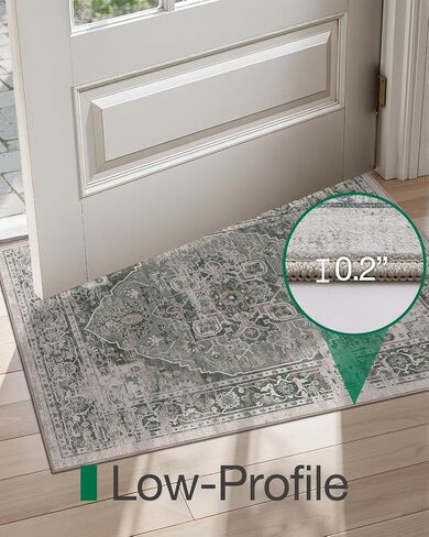 Lumi قابلة للغسل 8 × 12 سجادة لغرفة المعيشة ، سجادة خمر فائقة مع دعم TPE غير الانزلاق ، مقاومة للبقع ، ارتفاع السجاد المنخفض في غرفة النوم وغرفة الطعام in Kuwait