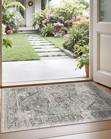 Lumi قابلة للغسل 8 × 12 سجادة لغرفة المعيشة ، سجادة خمر فائقة مع دعم TPE غير الانزلاق ، مقاومة للبقع ، ارتفاع السجاد المنخفض في غرفة النوم وغرفة الطعام in Kuwait