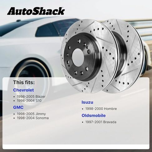 Autoshack Brake Rotors Front Brake Rotor Kit لـ Chevrolet Blazer 1998-2004 S10 1998-2004 GMC Sonoma 1998-2005 Jimmy 1997-2001 Oldsmobile Bravada 1998-2000 Isuzu Hombre 4WD RWD R650499 in Kuwait