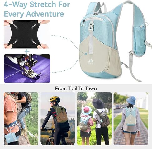 15L Small Hiking Backpack for Women Men Lightweight Packable Backpack Foldable Casual Daypack for Camping Travel Outdoor, Blue in Saudi Arabia